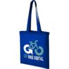 a branded blue cotton shopper bag with logo