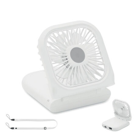 branded white foldable fan