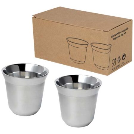 Duo 80 ml RCS certified stainless steel espresso cup set Duo 80 ml RCS certified stainless steel espresso cup set