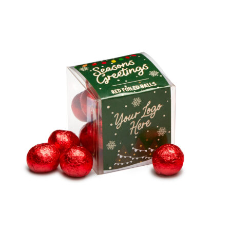 Winter Collection - Red Foiled Balls Cube