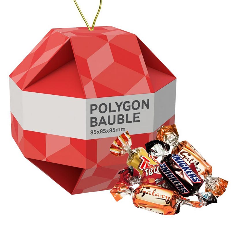 Christmas Sweet Bauble a branded paper christmas tree bauble filled with sweets