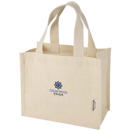 Odessa 220 g/m GRS recycled cotton mini gusset tote bag 9L