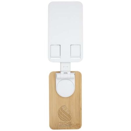 Alfirk recycled plastic foldeable desk phone stand with bamboo details