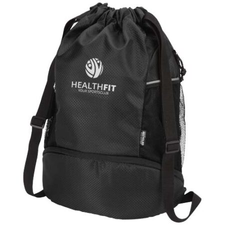 Nomad GRS recycled sports drawstring bag with bottom compartment 18L